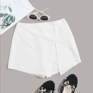 Elastic Waist Split Hem Skort